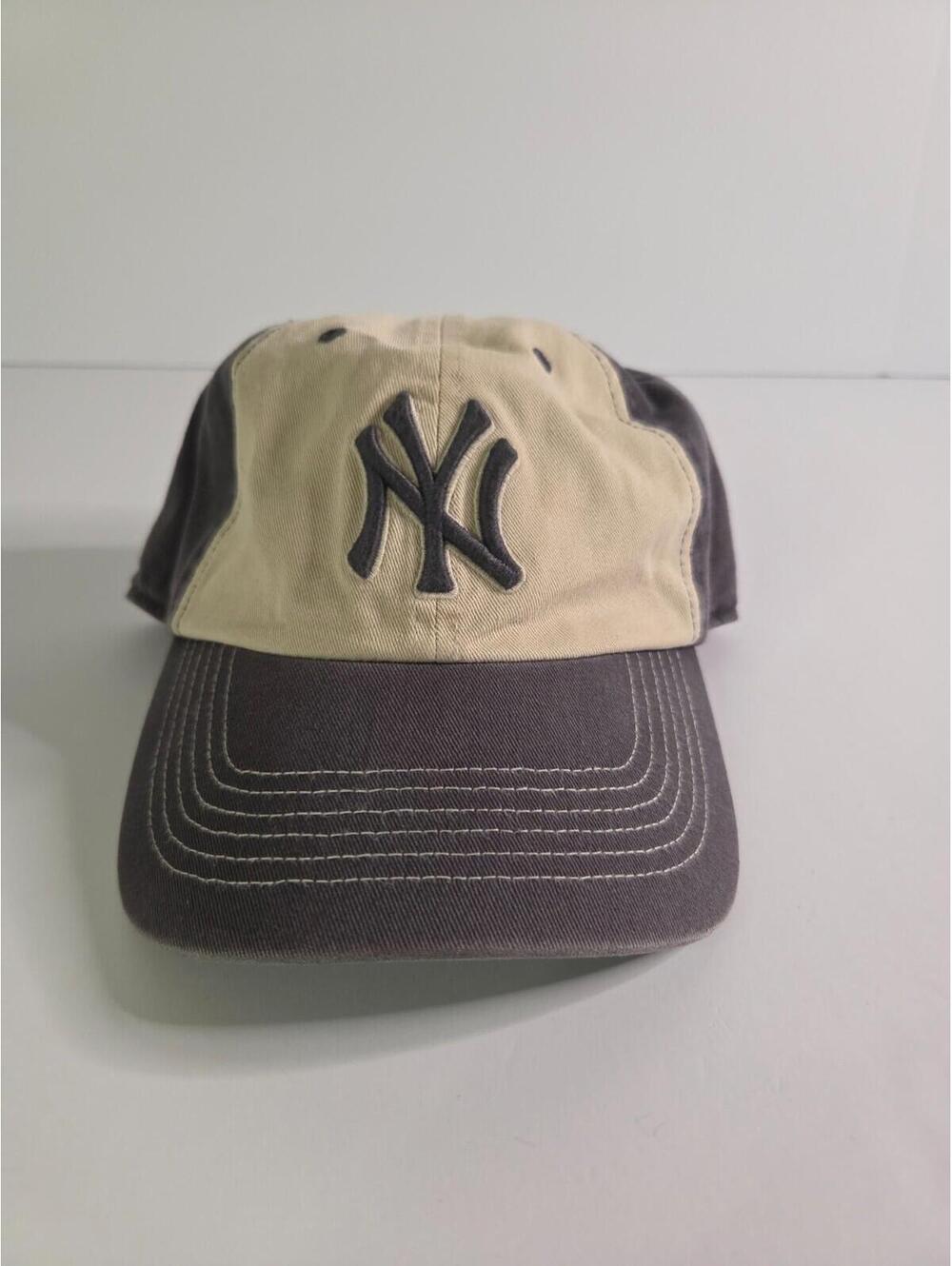 NY Yankees Hat The Franchise Twins Enterprise Fitted Cap Tan Brown MLB M